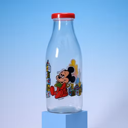 Mjölkflaska Disney Babies - Musse Pigg & Långben Leker Med Klossar - 80-tal