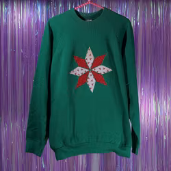 Ugly Christmas Sweater - Grön Julstjärna - Vintage Fruit Of The Loom - XL