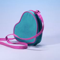 Liten Sidoväska Polly Pocket - Hjärtformad & Underbar - Mattel/Blue Bird 1995 - Rare Find!