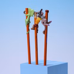 Blyertspennor Disney Bernard och Bianca i Australien Med Figurer 3st BUNDLE - Frank, Cody & Jake - Applause 1990
