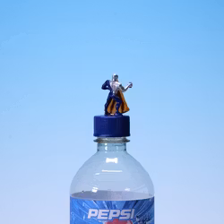 Pepsiman Bottle Cap - Food - 3. Pepsiman with Giant Pizza - Pepsi 1999