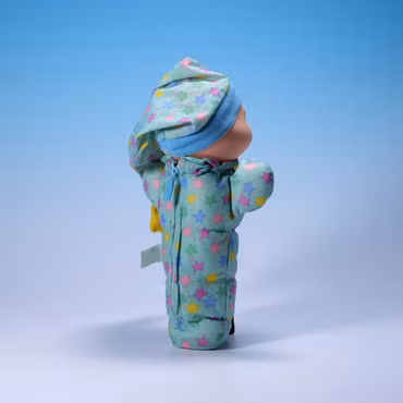 Glo-Worm Light - Blue/Green PJ's with Stars - Playskool 1988 - Fungerar!