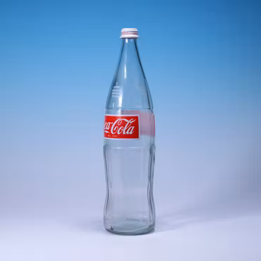 Flaska Coke Coca-Cola 1L - Svensk & i Glas - 80-tal