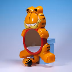 Radio med Spegel Katten Gustaf Garfield - Wet Tunes 90-tal - Fungerar!