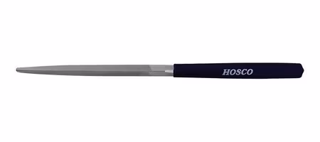 Hosco Japan H-TL-BFTRI nut and saddle shaping file, 100mm cutting length, 'non-clog' coated, triangle