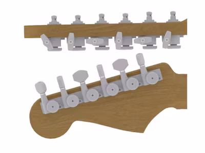Hipshot guitar tuner upgrade kit, 6 inline Grip-Lock, closed satin staggered
