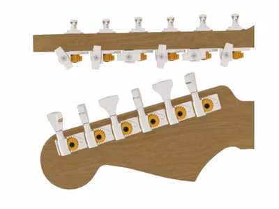 Hipshot guitar tuner upgrade kit, 6 in line classic, open nickel staggered