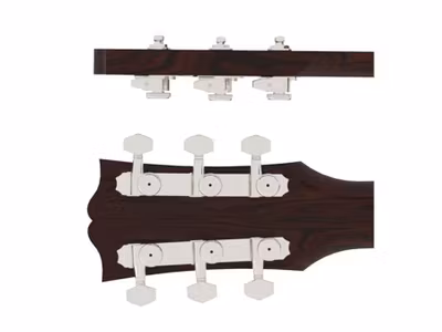 Hipshot guitar tuner upgrade kit, 3+3 Grip-Lock, closed nickel