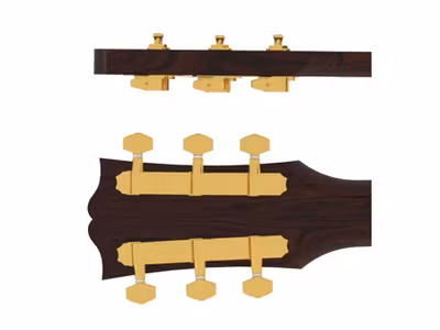 Hipshot guitar tuner upgrade kit, 3+3  classic, closed gold