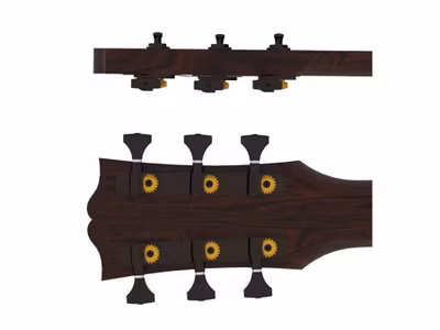 Hipshot guitar tuner upgrade kit, 3+3 classic, open black