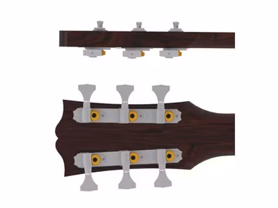Hipshot guitar tuner upgrade kit, 3+3 classic, open satin