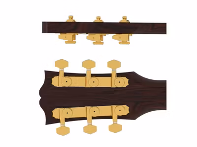 Hipshot vintage guitar tuner upgrade kit, 3+3 Grip-Lock, closed gold