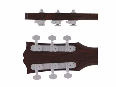 Hipshot vintage guitar tuner upgrade kit, 3+3 Grip-Lock, closed satin