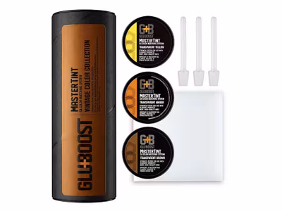 Gluboost GBMTVINTKIT MasterTint colour additives for cyanoacrylic glue, vintage kit (brown/yellow/amber)