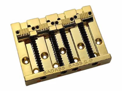 Allparts Leo Quan« Badass IIÍ 4-string bass bridge, grooved saddles, gold