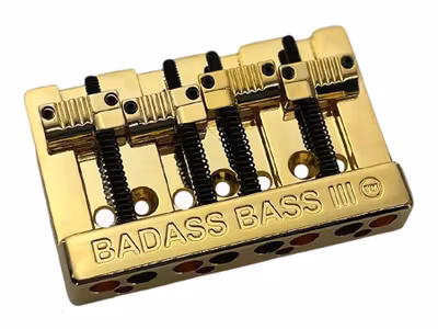 Allparts Leo Quan« Badass IIIÍ 4-string bass bridge, grooved saddles, gold