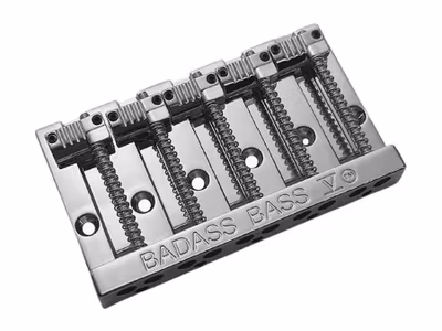 Allparts Leo Quan« Badass VÍ 5-string bass bridge, grooved saddles, chrome