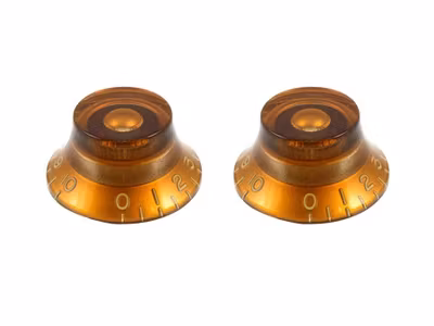 Allparts Bell Knobs Vintage Style Amber 2-p