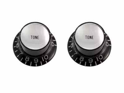 Allparts Reflector Knobs Tone Black 2-p