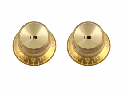 Allparts Reflector Knobs Tone Gold 2-p