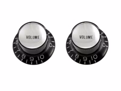 Allparts Reflector Knobs Volume Black 2-p