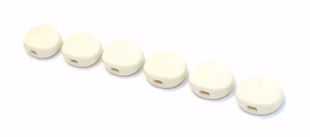Allparts Plastic Oval Buttons White 6-p