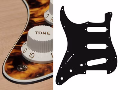 Boston SL-313 Pickguard Strat - Marble Yellow (Lefthand)