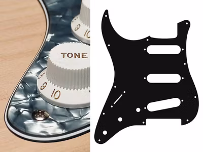 Boston SL-413 Pickguard Strat - Pearl Black (Lefthand)