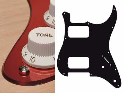 Boston ST-232 Pickguard Strat - Mirror Red