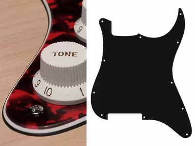 Boston ST-300 Pickguard Strat - Tiger Red