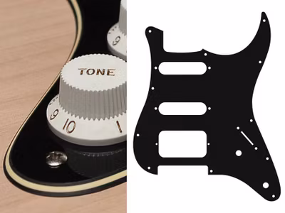 Boston ST-322 Pickguard Strat - Black & Cream