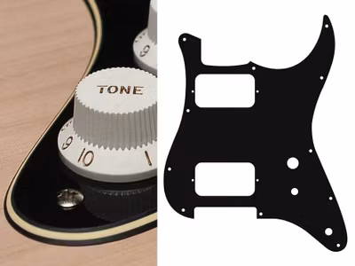 Boston ST-331 Pickguard Strat - Black & Cream