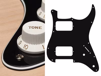 Boston ST-332 Pickguard Strat - Black & Cream