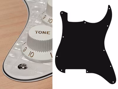 Boston ST-400 Pickguard Strat - Pearl White Webbing