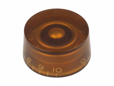 Boston KA-110-IM speed knob, transparent amber, fits 24 fine (CTS) and 18 coarse knurl (Alpha), m.i. Japan