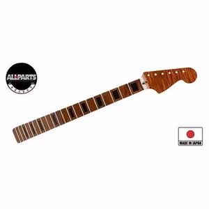 Allparts Select ltd VIN-MOD Deluxe neck for Jazzmaster, AAA+ roasted flamed maple,  bound w. block inlays, poly finish