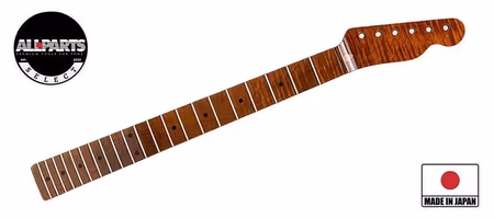 Allparts Select Ltd VIN-MOD Ersättningshals till Telecaster - AAA+ Rostad Flammig Lönn, Nitrolack