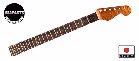Allparts Select Ltd: VIN-MOD-hals till Stratocaster - AAA+ Rostad Flammig Lönn, Rosenträgreppbräda (Floyd), Polyuretanfinish