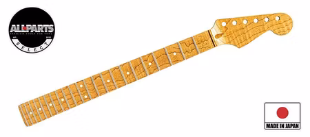 Allparts Select ltd Ultra-MOD replacement neck for Stratocaster, AAA+ roasted flamed maple, maple fretboard, unfinished