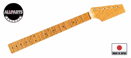 Allparts Select ltd VIN-MOD neck, AAA+ roasted flamed maple, half paddle headstock, unfinished