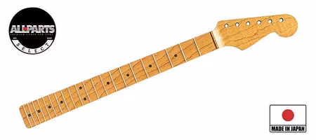 Allparts Select ltd VIN-MOD replacement neck for Stratocaster, AAA+ roasted flamed maple,  chunky C shape, unfinished