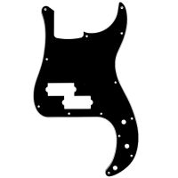HOSCO Pickguard Precision Bass - Svart | 13 hål