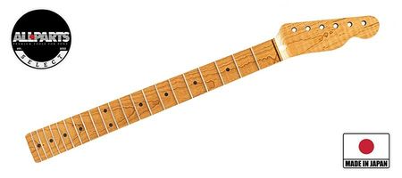Allparts Select ltd VIN-MOD replacement neck for Telecaster, AAA+ roasted flamed maple, unfinished