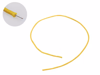 Boston Gavitt USA - Vaxad bomullsflätad push-back kabel - Gul - 30cm