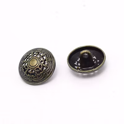 Kopia Metallknapp 17,5mm-antik mässing välvd