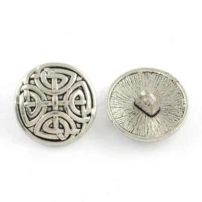 Metallknapp 17mm-antik silver korsknut