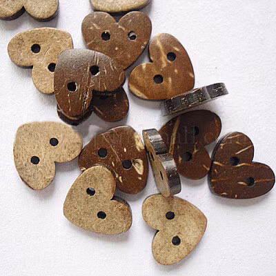 Knapp-cocos-Hjärta 15mm