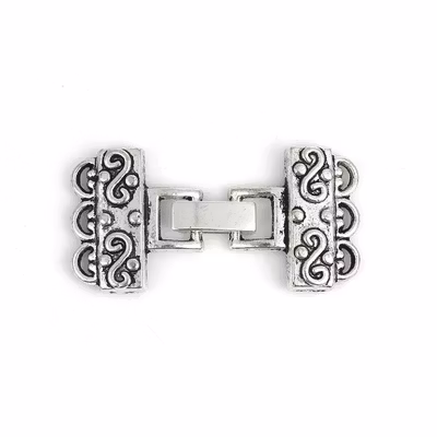 Knäppe antik silver "kantspänne" 46mm