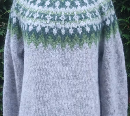 Kastali grön - islandströja i lettlopi L
