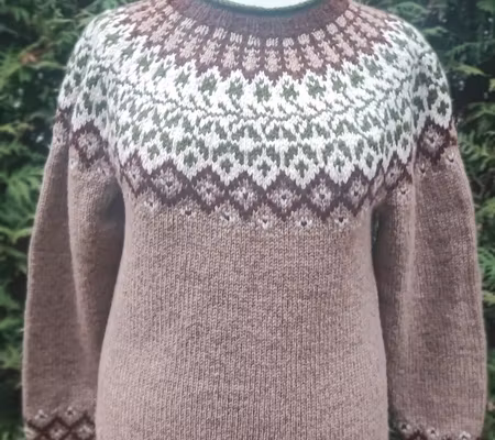 Bladranka - islandströja i lammull, lång M